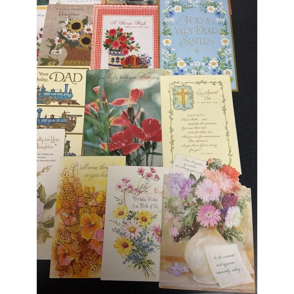 Vintage Birthday Cards Some Fronts ONLY Scrapbooking Crafts Decoupage Lot of 50+